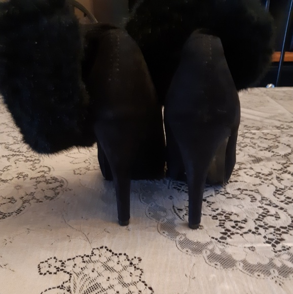 Chinese Laundry Tik Tok Black Faux Fur Trim Size 7 - Picture 4 of 7